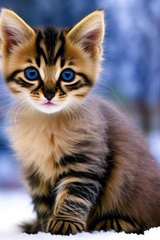 Котенок рыжий с поднятой лапкой вверх